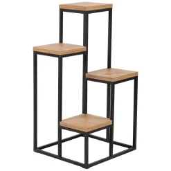 Scaffali|Armadi Da Esterno > Dmora Scaffali Marrone Noce Nero 4 Ripiani Materiale Struttura in Metallo 34x65x39h cm, Colore Struttura Nero - Mompeo Nero, Marrone Noce