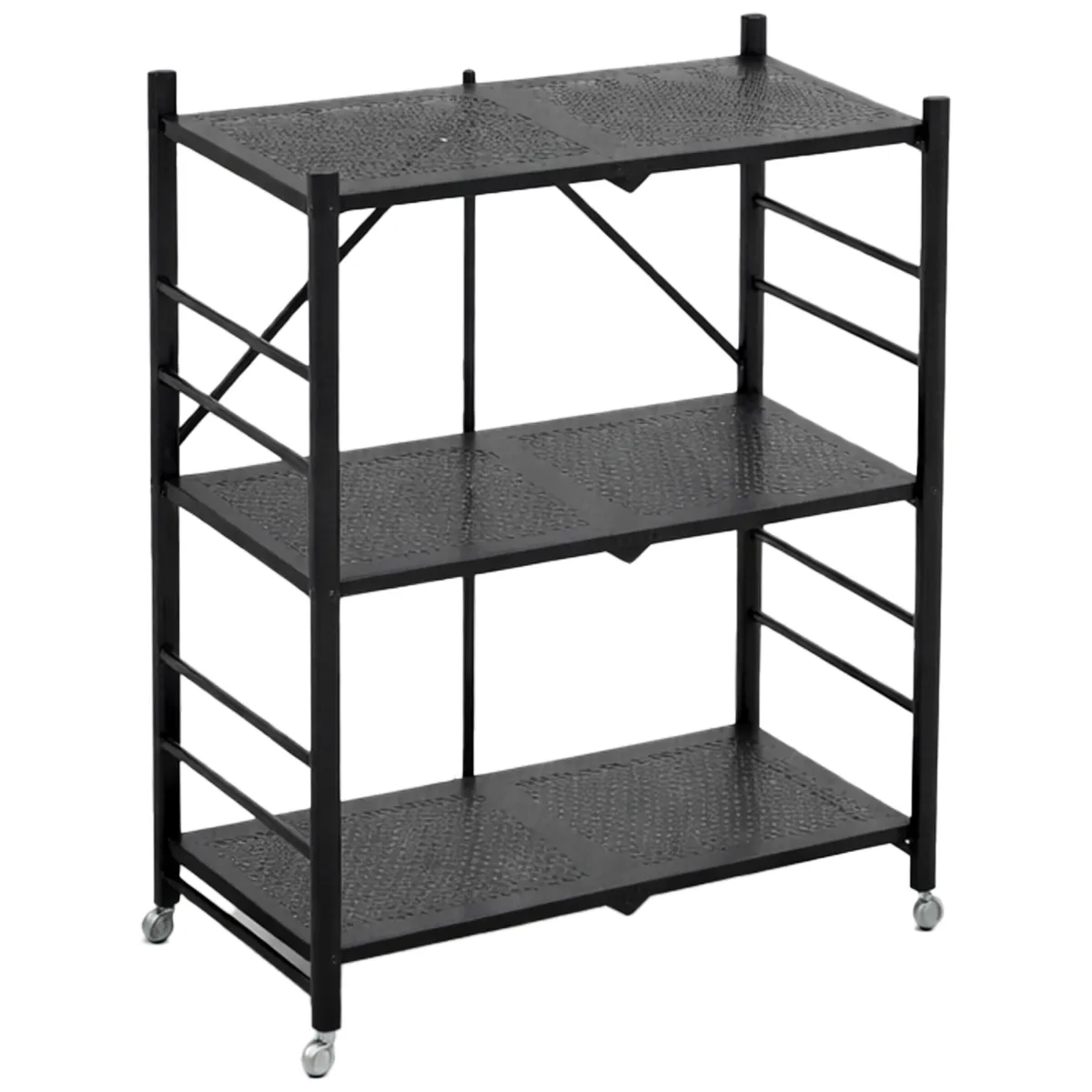 Scaffali|Armadi Da Esterno > Dmora Scaffali 3 Ripiani Ruote 71x38x87h cm, Richiudibile - Cossato Nero Antracite
