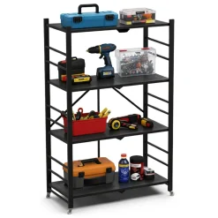 Scaffali|Armadi Da Esterno > Dmora Scaffali 5 Ripiani Richiudibile 71x38x156h cm, Peso Supportato 40 kg - Minori Nero Antracite