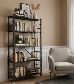 Scaffali|Armadi Da Esterno > Dmora Scaffali 5 Ripiani Peso Supportato 40 kg, - Minori Nero