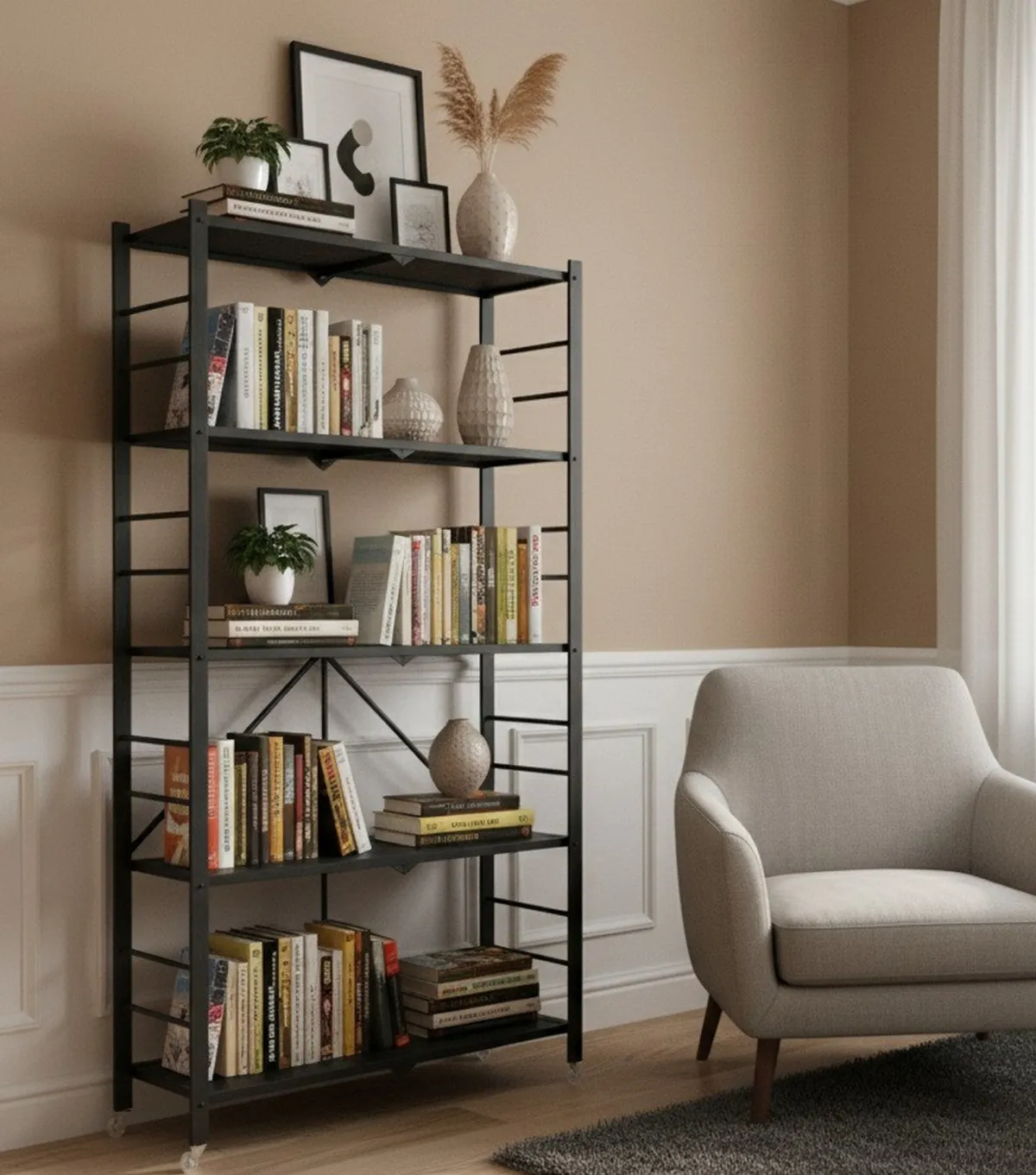 Scaffali|Armadi Da Esterno > Dmora Scaffali 5 Ripiani Peso Supportato 40 kg, - Minori Nero