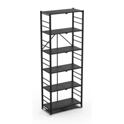 Scaffali Nero 6 Ripiani Peso Supportato 40 kg, - Ficulle