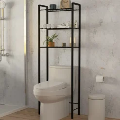 Scaffali|Armadi Da Esterno > Dmora Scaffali 3 Ripiani 52x24x150h cm, - Maniace Nero