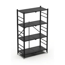 Scaffali Nero Ruote 4 Ripiani, Peso Supportato 40 kg - Soprana