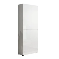 Scarpiere > Dmora Scarpiera alta 4 ante bianca lucida 80x200h cm - Antaleone Bianco Lucido