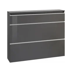 Bagno|Scarpiere > Dmora Scarpiera 3 ante antracite lucida 60x108h cm - Alejandra Nero Antracite lucido