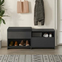 Scarpiere > Dmora Scarpiera 2 ante antracite 120x51h cm - Nuri Nero Antracite