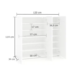 Scarpiere > Dmora Scarpiera 3 ante antracite 120x115h cm - Stamira Nero Antracite