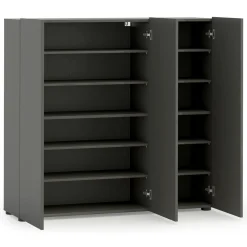 Scarpiere > Dmora Scarpiera 3 ante antracite 120x115h cm - Stamira Nero Antracite