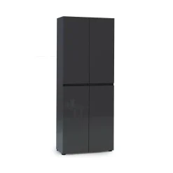 Scarpiere > Dmora Scarpiera 4 ante antracite 80x200h cm - Bellante Nero Antracite