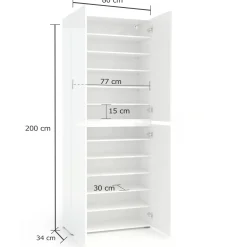 Scarpiere > Dmora Scarpiera 4 ante antracite 80x200h cm - Bellante Nero Antracite
