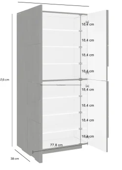 Bagno|Scarpiere > Dmora Scarpiera 4 ante ardesia 81x167h cm - Archibal Grigio Ardesia