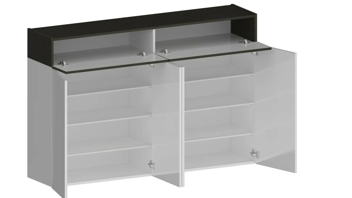 Bagno|Ingresso > Dmora Scarpiera 6 ante ardesia 154x100h cm - Are Grigio Ardesia