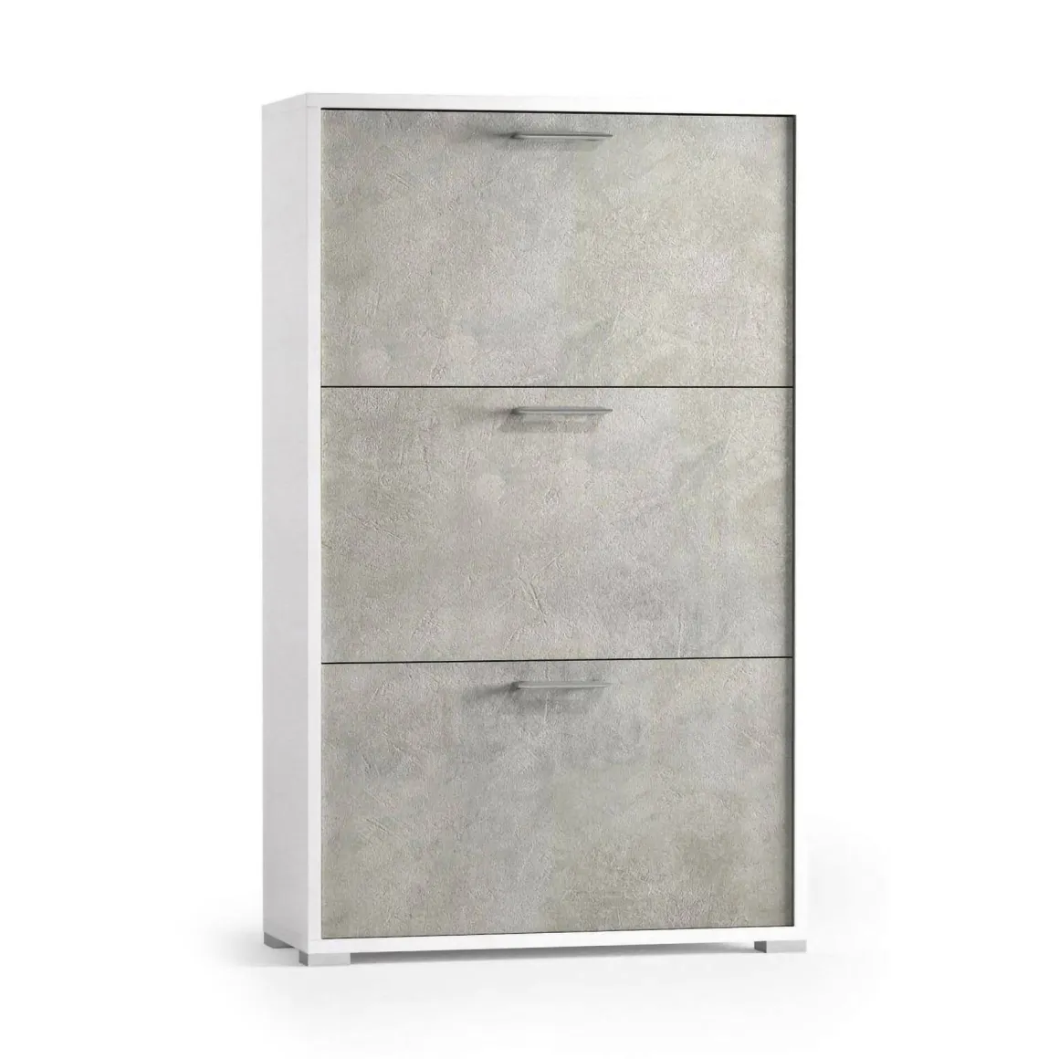 Scarpiera 3 ante bianca e cemento 67x112h cm - Axinite