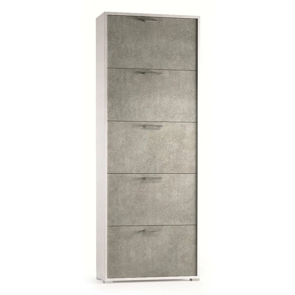 Bagno|Scarpiere > Dmora Scarpiera 5 ante bianca e cemento 67x183h cm - Anina Grigio, Bianco Cemento