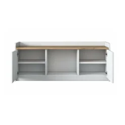 Scarpiere > Dmora Scarpiera 2 ante bianca e noce 120x45h cm - Egay Marrone, Bianco Noce