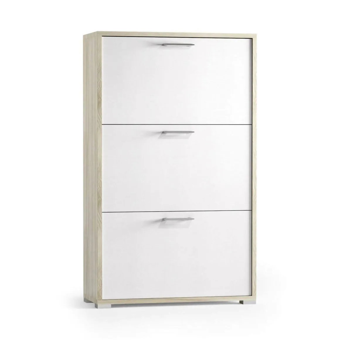 Scarpiera 3 ante bianca e rovere 67x112h cm - Axinite