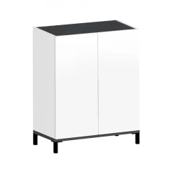 Bagno|Lavanderia > Dmora Scarpiera 2 ante bianca lucida e ardesia 90x147h cm - Uvarovite Grigio Ardesia, Bianco Lucido