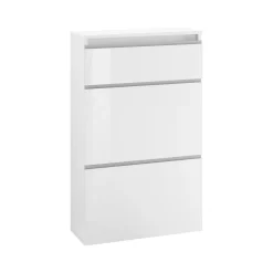 Bagno|Scarpiere > Dmora Scarpiera 3 ante bianca lucida 60x108h cm - Alejandra Bianco Lucido