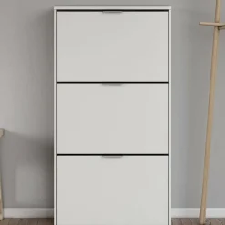 Bagno|Scarpiere > Dmora Scarpiera 3 ante bianca lucida 61x113h cm - Algoor Bianco Lucido