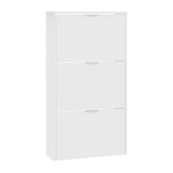 Bagno|Scarpiere > Dmora Scarpiera 3 ante bianca lucida 61x113h cm - Algoor Bianco Lucido