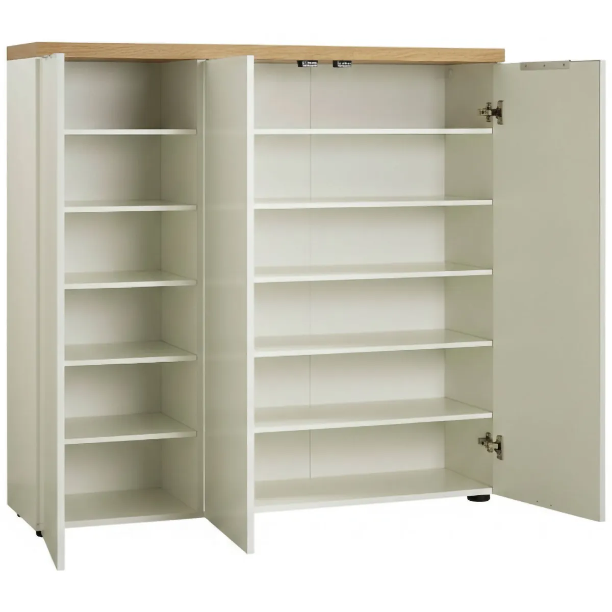 Scarpiere > Dmora Scarpiera 3 ante bianca lucida e rovere 122x115h cm - Aspidistra Marrone Rovere, Bianco Lucido