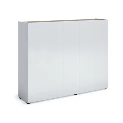 Scarpiera 3 ante bianca lucida e rovere 145x115h cm - Anir