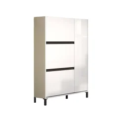 Scarpiere > Dmora Scarpiera 4 ante bianca lucida 103x136h cm - Visone Bianco Lucido