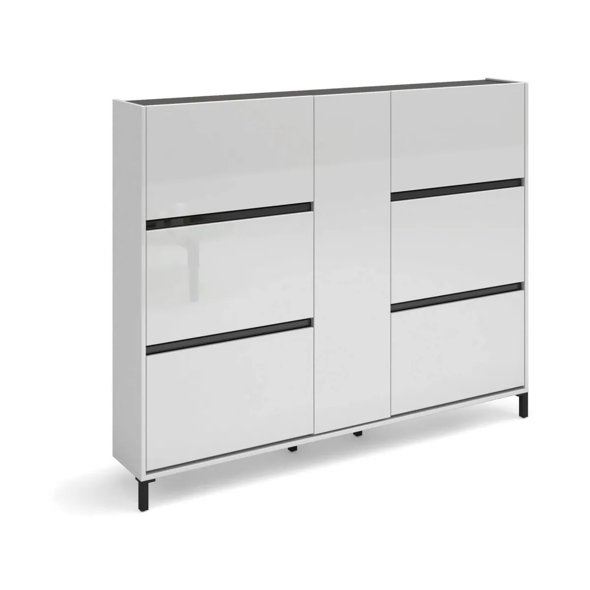 Scarpiere > Dmora Scarpiera 7 ante bianca lucida 169x136h cm - Axelino Bianco Lucido