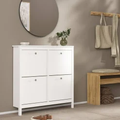 Scarpiere > Dmora Scarpiera 4 ante bianca 102x102h cm - Actinidia Bianco