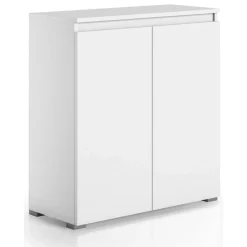 Bagno|Scarpiere > Dmora Scarpiera 2 ante bianca 80x102h cm con ripiani regolabili - Astrina Bianco