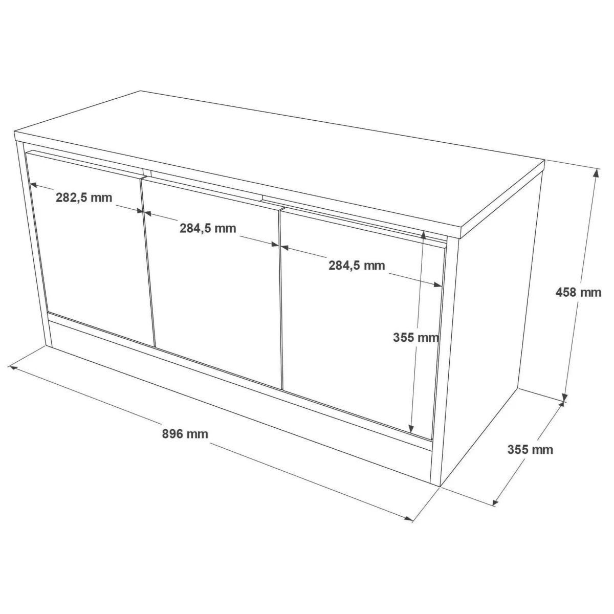 Bagno|Scarpiere > Dmora Scarpiera 3 ante bianca 89x45h cm - Corniola Bianco
