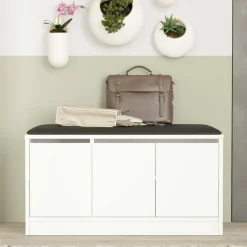 Bagno|Scarpiere > Dmora Scarpiera 3 ante bianca 89x45h cm - Corniola Bianco
