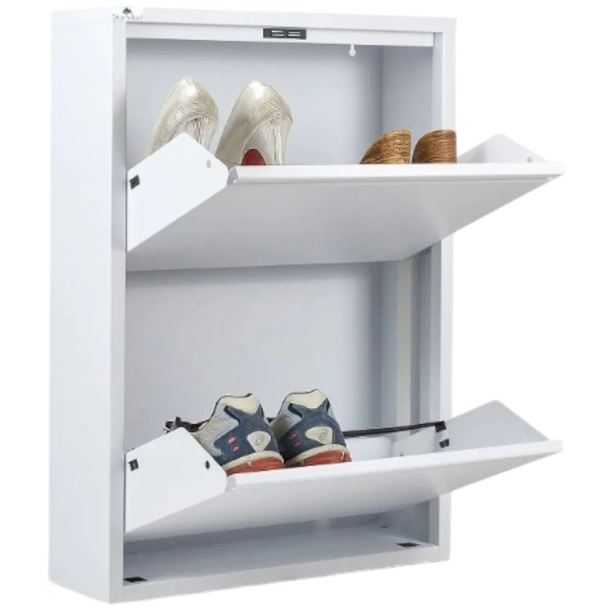 Scarpiere > Dmora Scarpiera 2 ante bianca 50x71h cm in metallo - Igina Bianco
