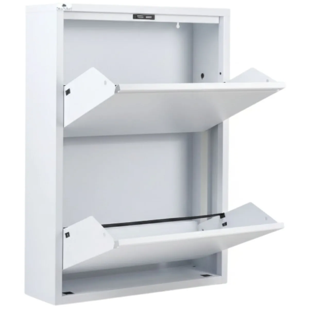 Scarpiere > Dmora Scarpiera 2 ante bianca 50x71h cm in metallo - Igina Bianco