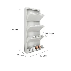 Scarpiere > Dmora Scarpiera 4 ante bianca 50x138h cm in metallo - Axe Bianco