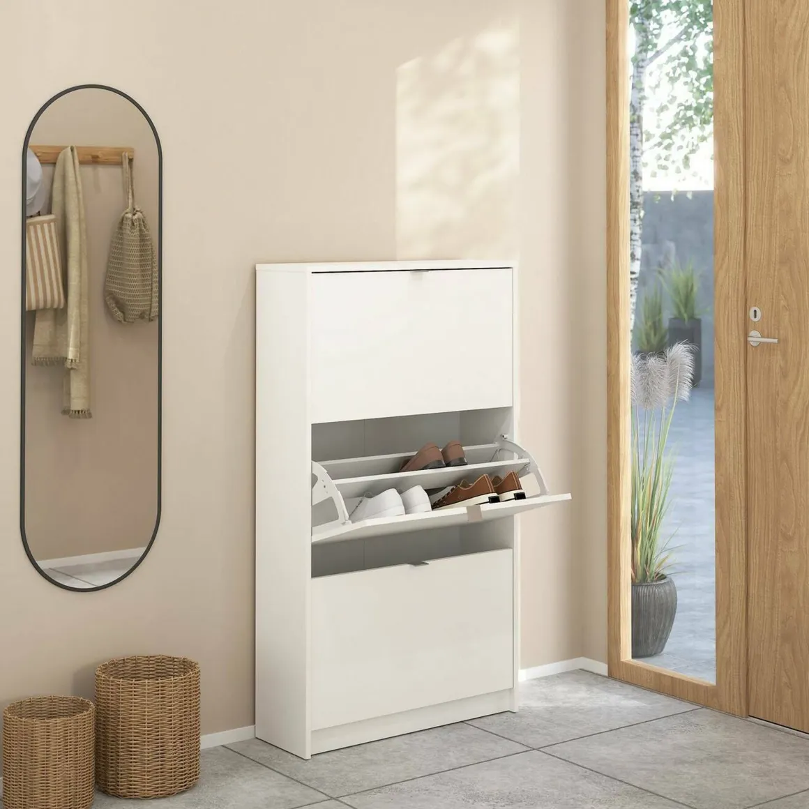 Scarpiera 3 ante bianca 70x123h cm - Irina