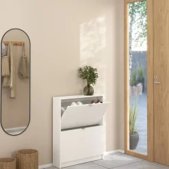 Scarpiere > Dmora Scarpiera 2 ante bianca 70x85h cm 6 paia - Turchese Bianco