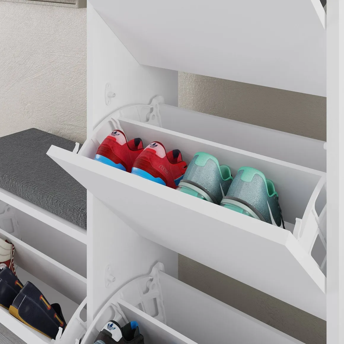 Scarpiera 4 ante bianca 105x118h cm - Velma