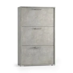 Bagno|Scarpiere > Dmora Scarpiera 3 ante cemento 67x112h cm - Axinite Grigio Cemento