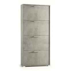 Bagno|Scarpiere > Dmora Scarpiera 4 ante cemento 81x167h cm - Archibal Grigio Cemento
