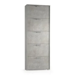 Bagno|Scarpiere > Dmora Scarpiera 5 ante cemento 67x183h cm - Anina Grigio Cemento