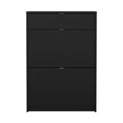 Scarpiera 2 ante e 1 cassetto nera 70x101h cm - Theophile