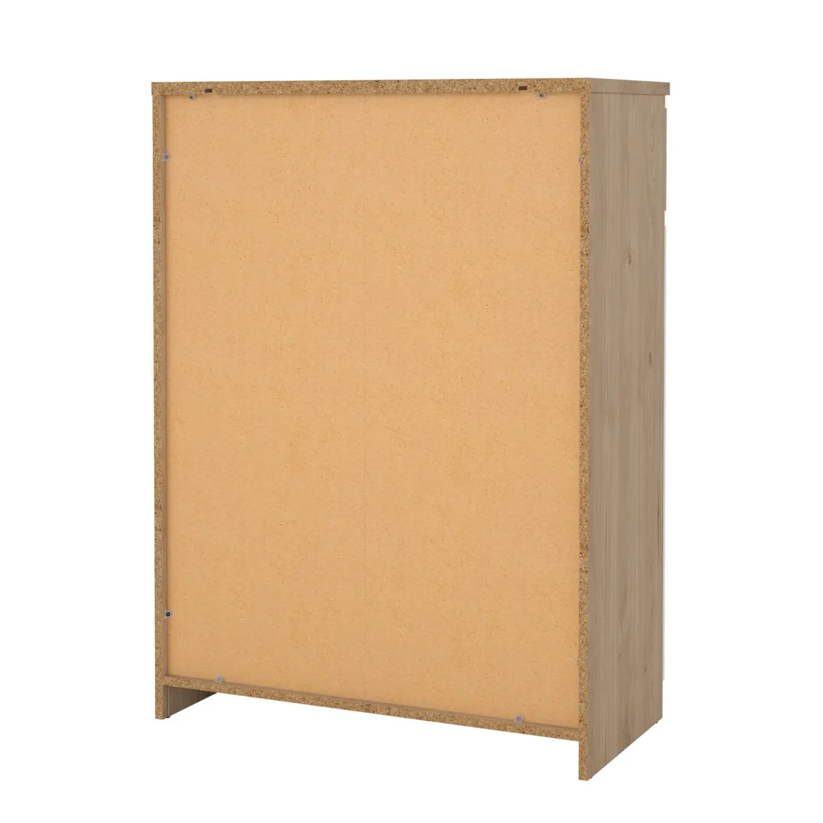 Scarpiere > Dmora Scarpiera 2 ante e 1 cassetto rovere e bianca 80x111h cm - Angilops Bianco, Marrone Rovere