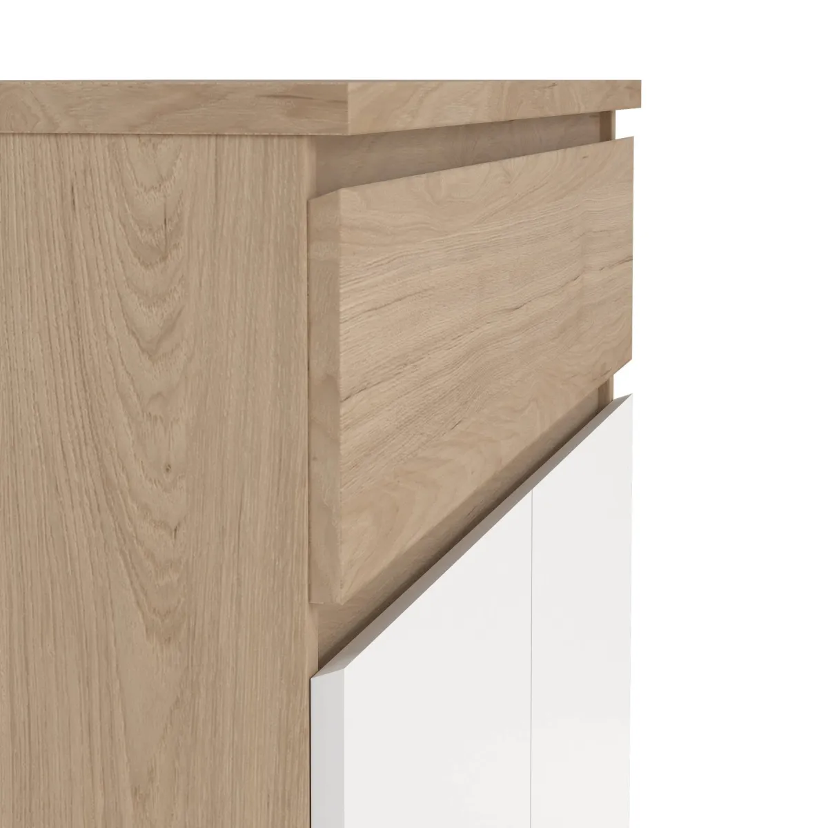 Scarpiere > Dmora Scarpiera 2 ante e 1 cassetto rovere e bianca 80x111h cm - Angilops Bianco, Marrone Rovere