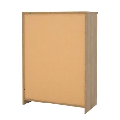 Scarpiera 2 ante e 1 cassetto rovere e nera 80x111h cm - Angilops