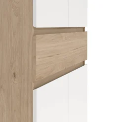 Scarpiere > Dmora Scarpiera 4 ante e 1 cassetto rovere e bianca 80x191h cm - Jangmi Bianco, Marrone Rovere
