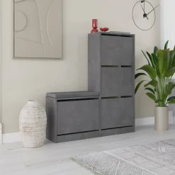 Scarpiere > Dmora Scarpiera 4 ante grigia 105x119h cm - Velma Grigio