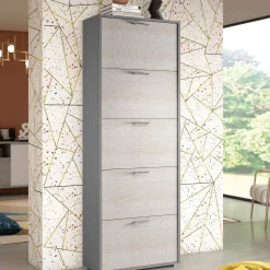 Bagno|Scarpiere > Dmora Scarpiera 5 ante larice 67x183h cm - Anina Marrone Larice