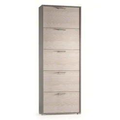 Bagno|Scarpiere > Dmora Scarpiera 5 ante larice 67x183h cm - Anina Marrone Larice